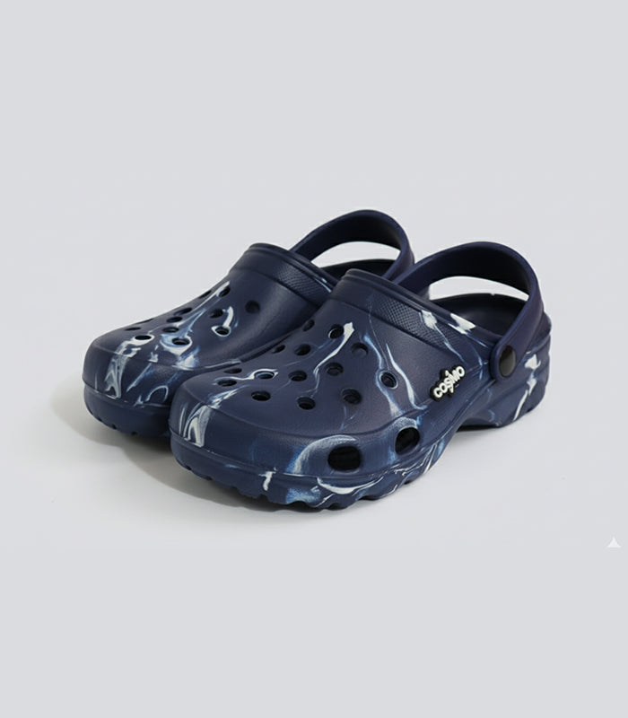 Leopard series marble print clogs