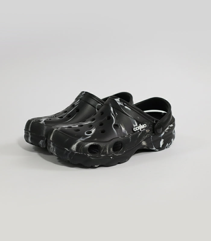 Leopard series marble print clogs