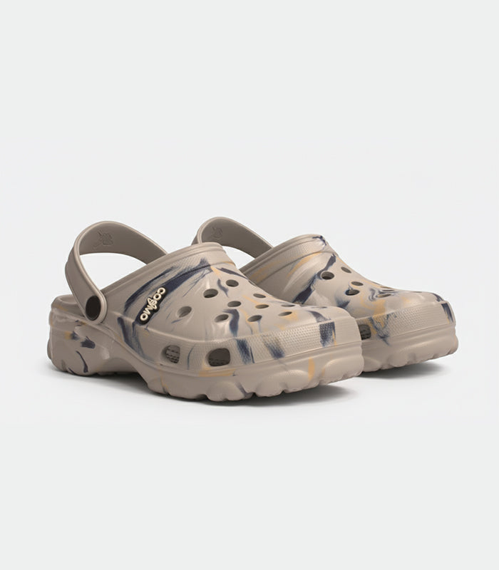 Leopard series marble print clogs