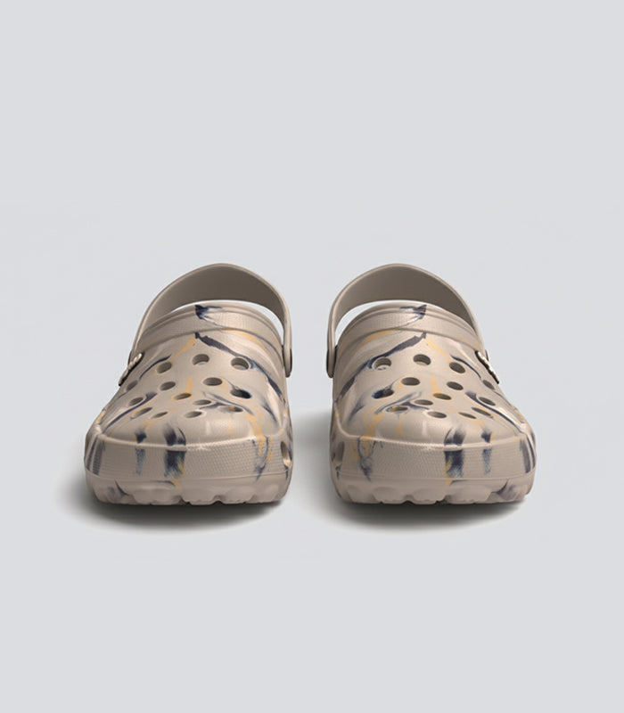 Leopard series marble print clogs